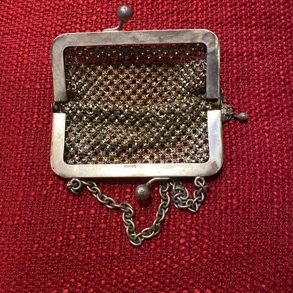 1900s Antique German Silver Chain Mail Purse Kiss Lock Closure - Picture 12 of 13
